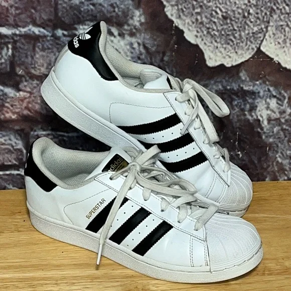 adidas | Shoes | Adidas Originals Superstar White Black Gold Shoes Mens Size  7 Womens 85 | Poshmark